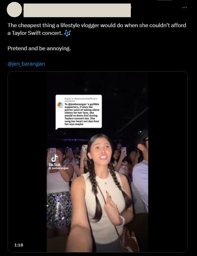 jen barangan olivia rodrigo concert issue